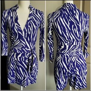 NWT DVF Celeste Wrap Romper in Riviera Buds